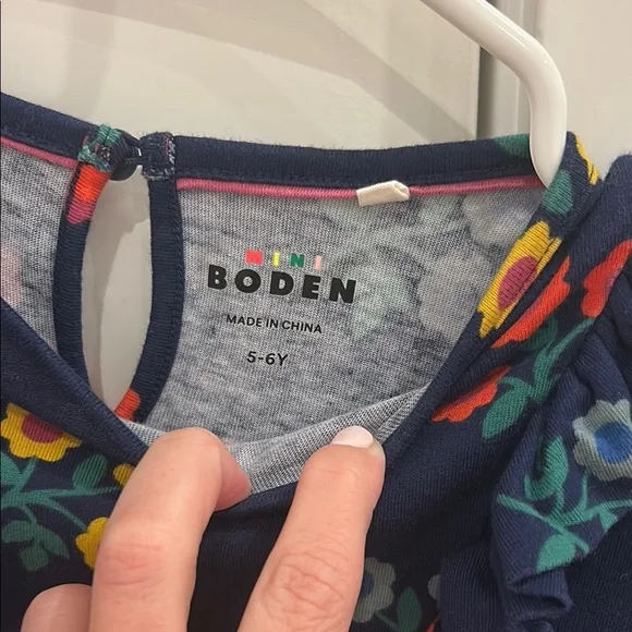 Biden Girls Dress Navy with Multicolor Flowers - Picture 3 of 3